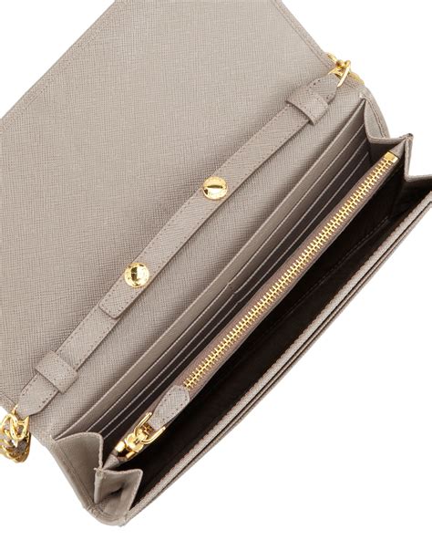 prada wallet grey|prada wallet on chain black.